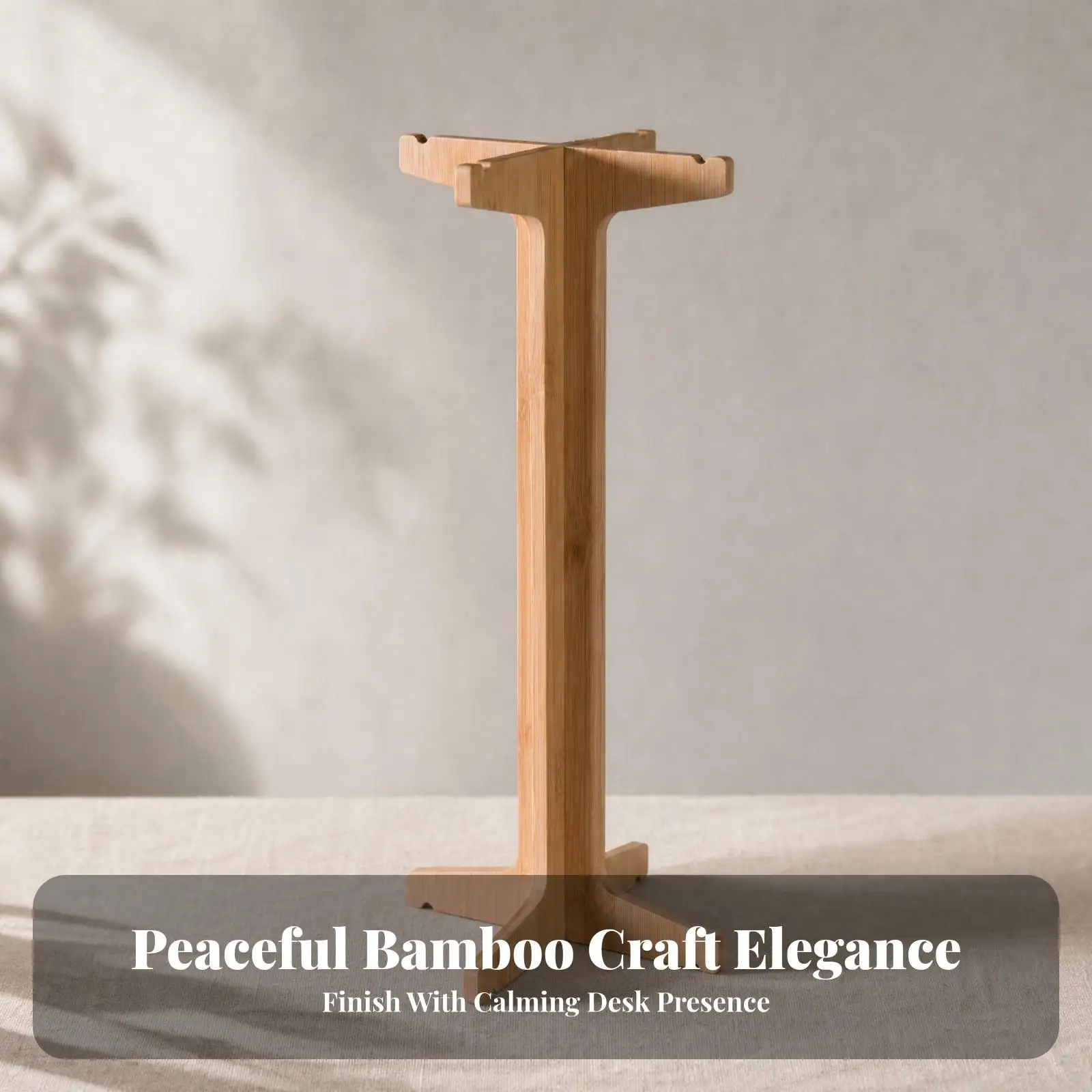 Bamboo Wind Chime Display Stand for Outdoor Garden Freestanding Wooden Holder Rack for Patio Hanging Windchimes Sturdy Base for