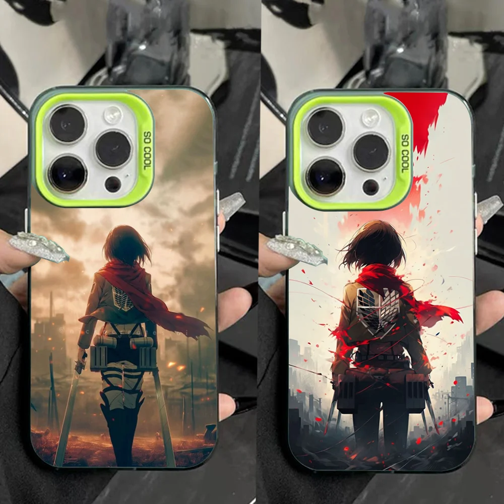 

Mikasa Ackerman aot Phone Case For iPhone 16,15,14,13,12,11,Pro,Max,Plus,Mini,XS Anti Fall Green Matte Hard Bumper