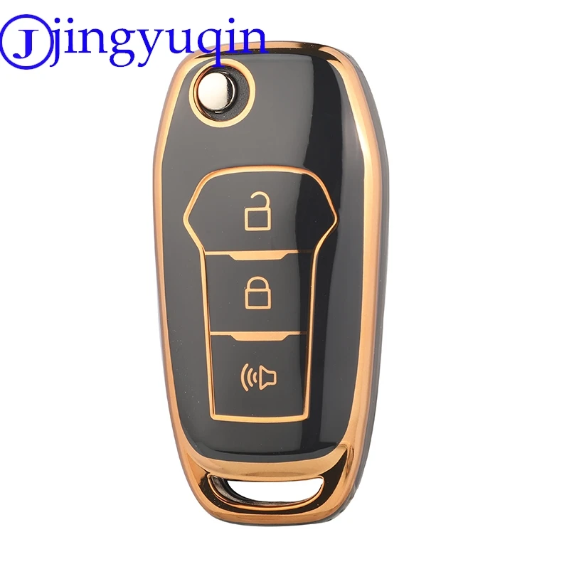 jingyuqin New Soft TPU Car Key Shell Case Fob For Ford Fusion Edge Explorer Escort MK2 MK-7 Ranger F150 Mondeo Kuka
