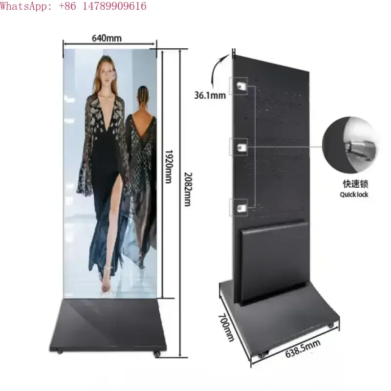 Custom Waterproof LED DisplayIndoor Three-Fold High-Definition Poster Display Screen P2.5 3-Fold Display Three-Fold Poster Signb