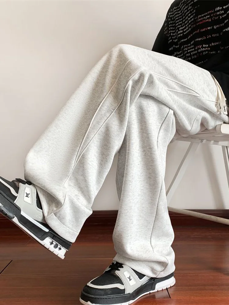 

Мужские брюки в американском ретро-стиле, свободные, прямого кроя, весна-осень, модные, повседневные, спортивные, широкие штаны для подростков