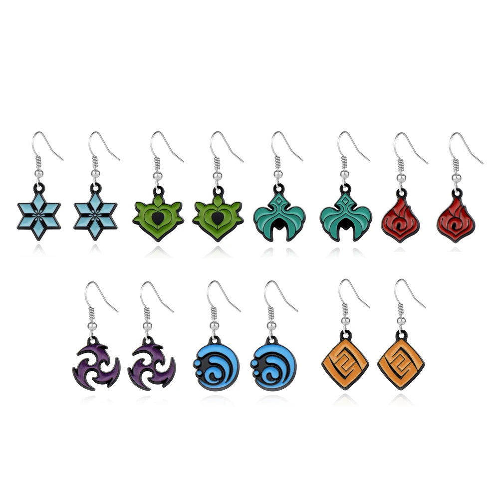Fashion Game Genshin Impact The Dottore Doctor Ear Clip Blue Drop Earrings for Women Man Earclip Jewelry