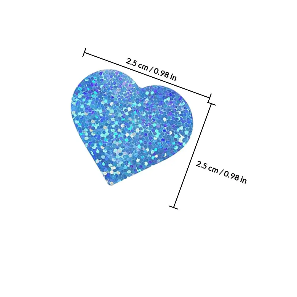1 Roll Valentine's Day Heart Stickers Decorative Glitter Love Stickers Heart Shape Labels Present Packaging Scrapbook