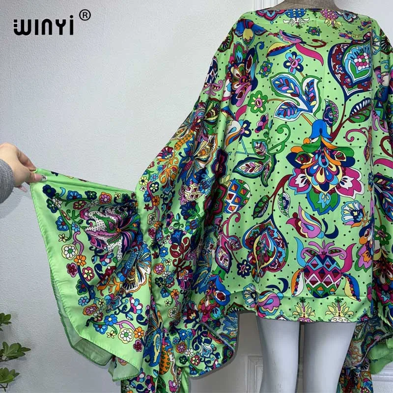 WINYI African Women summer Evening dress Party Beachwear Kuwait Bohemian boho print Abaya kaftan sexy elegant beach cover up