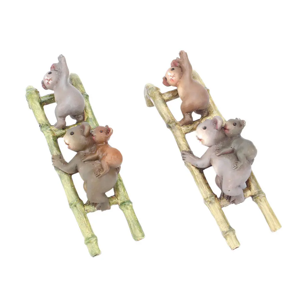 2pcs Climbing Koala Statues Ladder Flower Pot Decoration Plant Ornaments Resin Garden Sculptures Bonsai Embellishment Xmas Gift