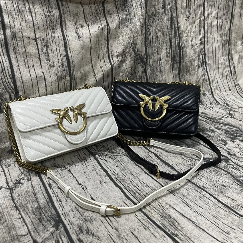 Classic V Pattern Quilted Lambskin Genuine Leather Shoulder Crossbody Bag Women's Purse Handbag Chic Elegant