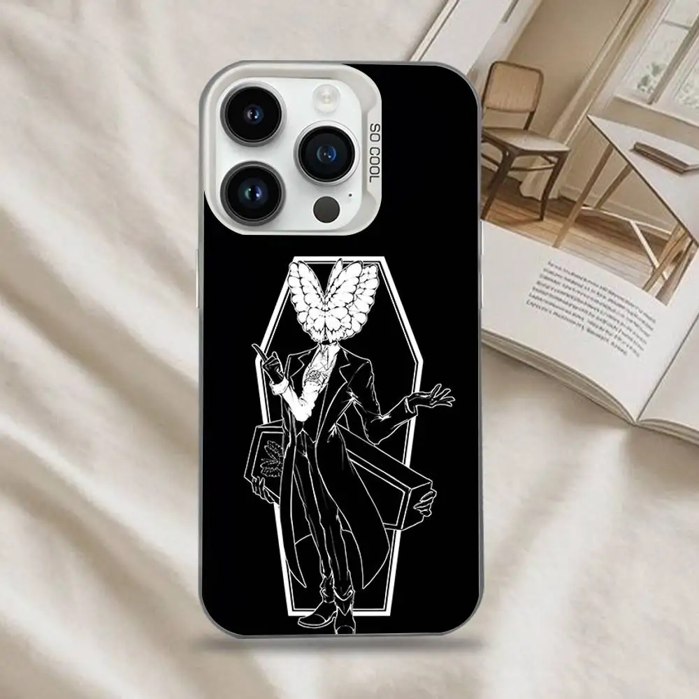حافظة هاتف Limbus C-Company Quixote Butterfly لهاتف iPhone 16,15,14,13,12,11,Mini,Pro,SE,MAX غطاء أبيض غير لامع مقاوم للصدمات