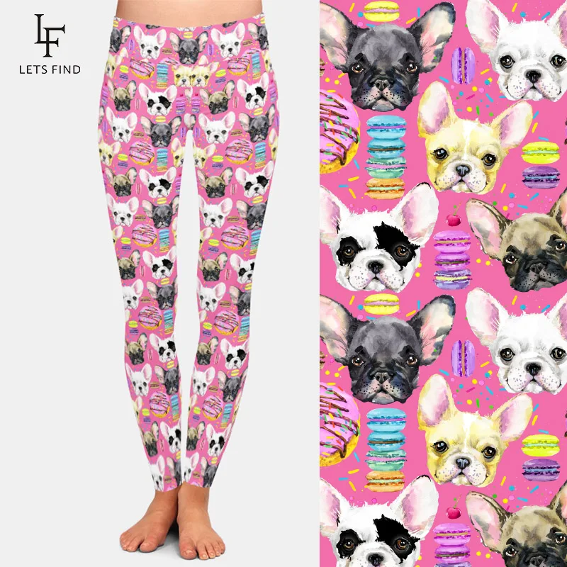 Nova chegada das mulheres elástico legging dos desenhos animados bonito cão impressão de cintura alta moda calças casuais leggings