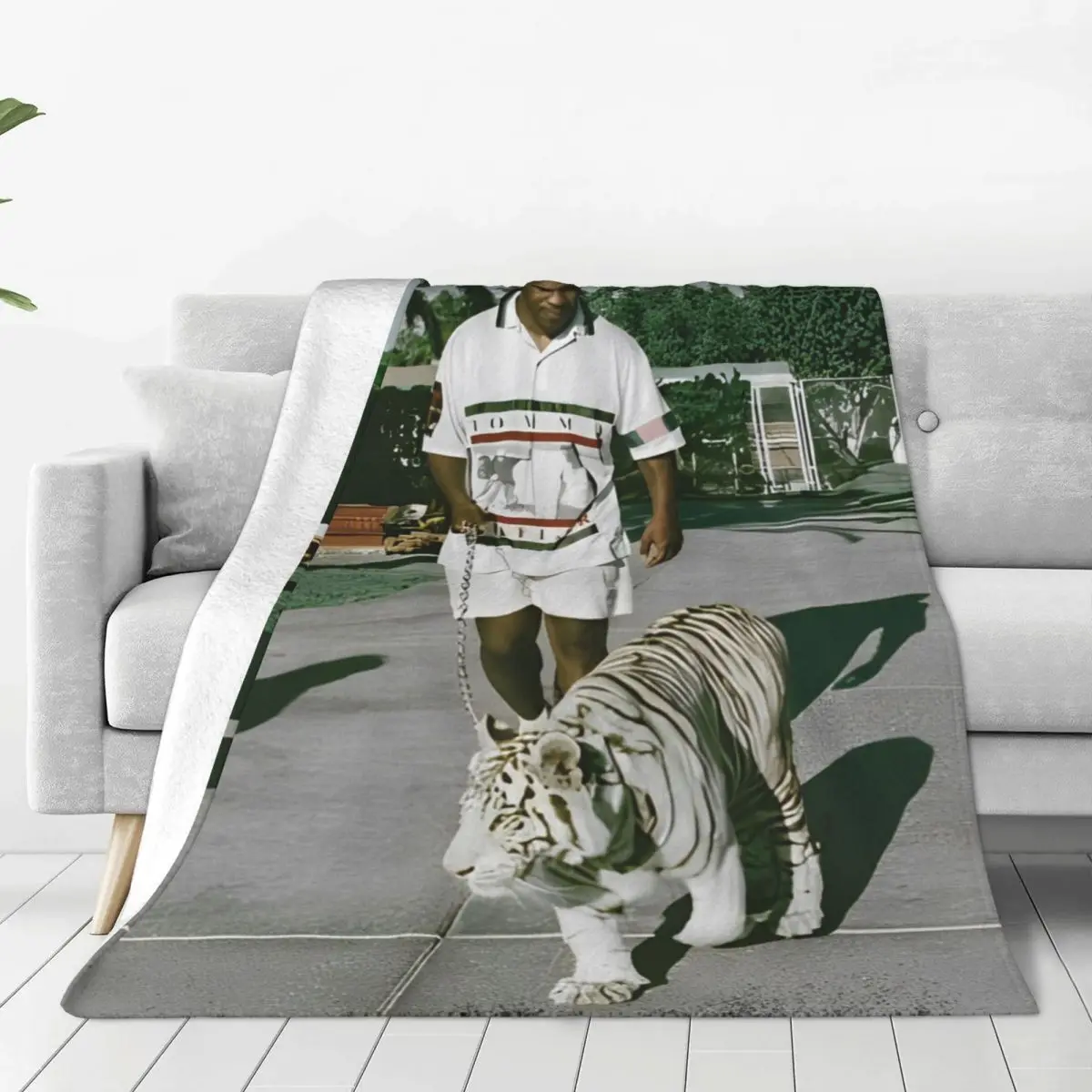 Mike Tyson Gym Boxer Fuzzy Blankets Boxing Creative Throw Blanket for Home 150*125cm