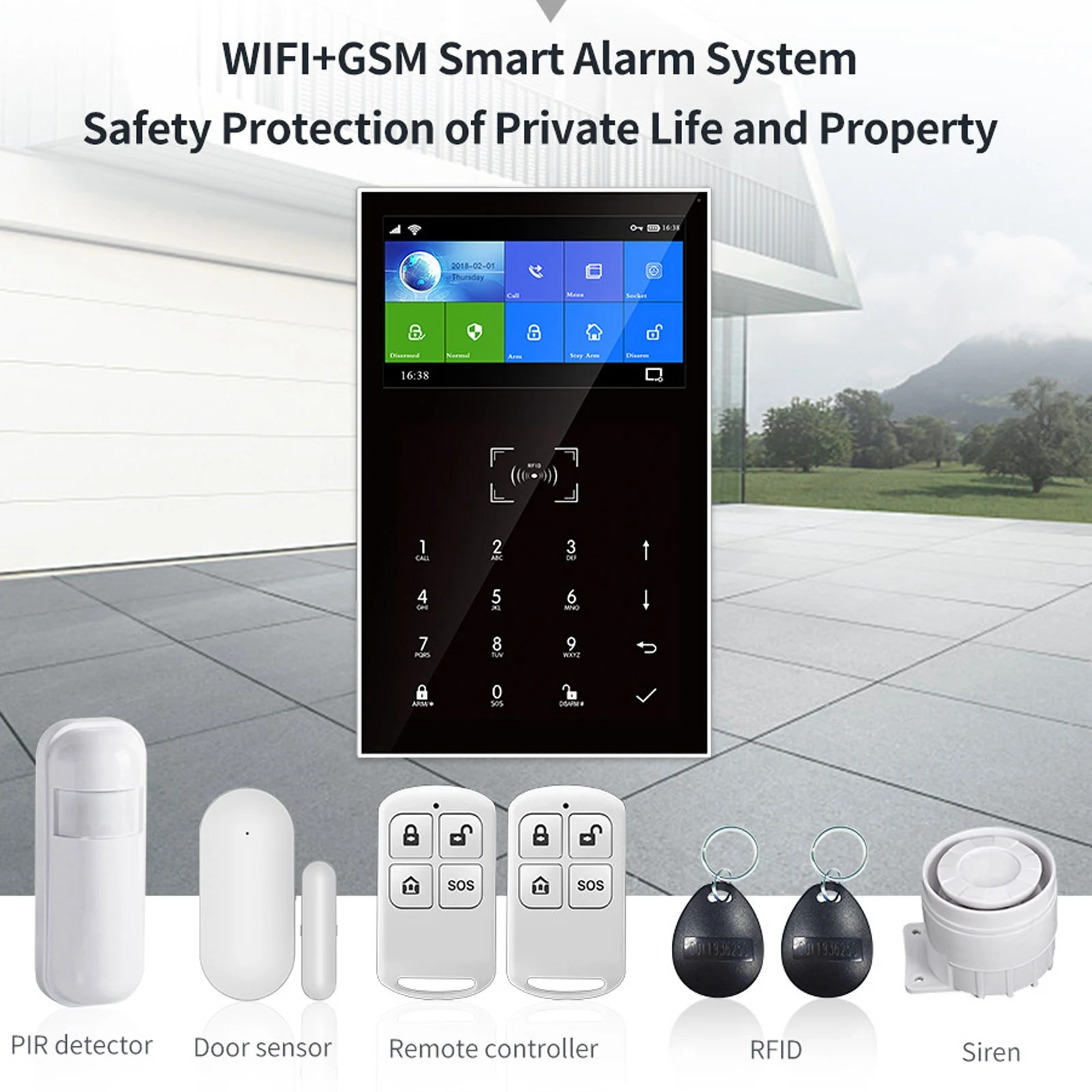 Sistema de seguridad antirrobo para el hogar, sistema de seguridad para el hogar, alarma inalámbrica WiFi, sistema antirrobo para el hogar inteligente, Kit de alarma para el hogar