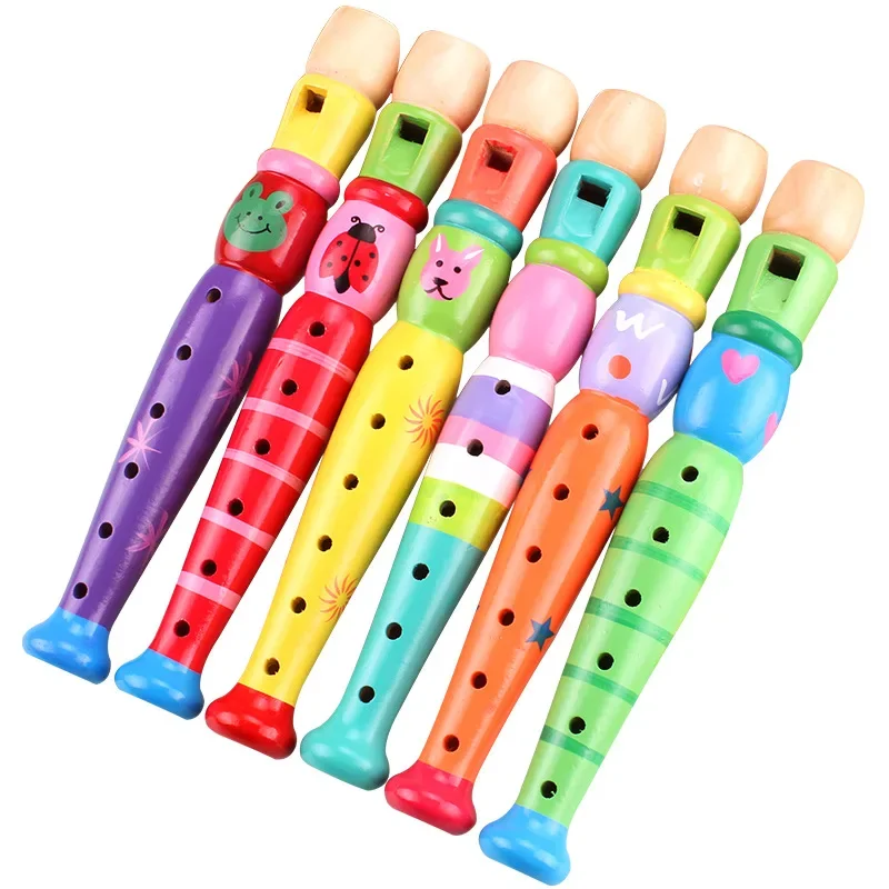 Strumenti musicali in legno giocattoli xilofono armonica Macaras sonaglio flauto tamburo Castanets Kazoo bambini primi giocattoli educativi