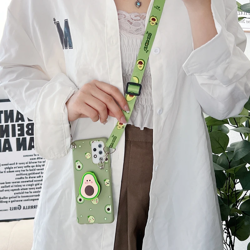 3D Cartoon Crossbody Lanyard Strap Phone Holder Case For Xiaomi Redmi Note 10 11 Pro 10s Note 9 8 Pro 8T 7 Redmi 9 9C 9A Cover