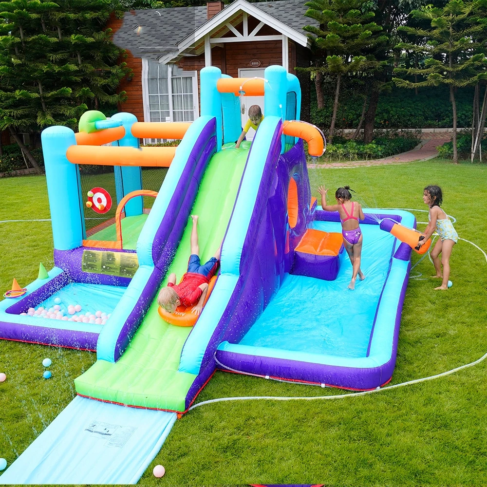 Adult tropical combo waterslide inflables chateau gonflable bouncy castle inflatable water slide bounce house