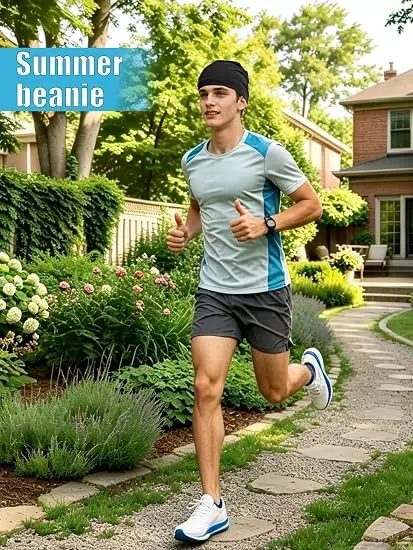 1 Stück Unisex Stretch-Schlafmütze, atmungsaktive Skull-Beanie für Radfahren, Laufen, Outdoor-Sport, Haarschutz, Kopfbedeckung für den täglichen Gebrauch – Detail 6