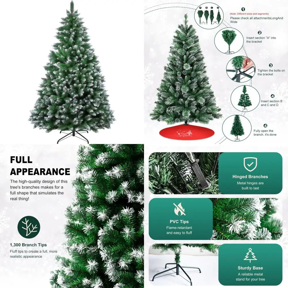 

Рождественская елка 7 футов/8 футов Искусственная елка с сосновой шишкой и красными фруктами, складная металлическая подставка для праздничного рождественского украшения (серый)