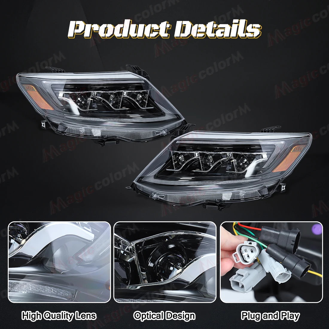 Daytime Running High Beam Head Lamp For Toyota Fortuner 2011-2015 LED Headlight Dynamic Turn Signal Lamp Front Head Light