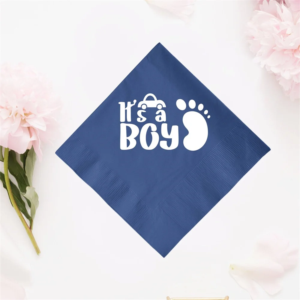 

50PCS It's a Boy Baby Shower Customized Napkins, Personalized Napkins and Party Favors for Baby Showers, Baby Shower Party Favor