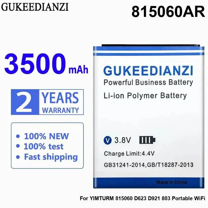 

Durable For Yimturm 815060 D623 D921 803 Portable Wifi 3500Mah Router Battery 815060AR