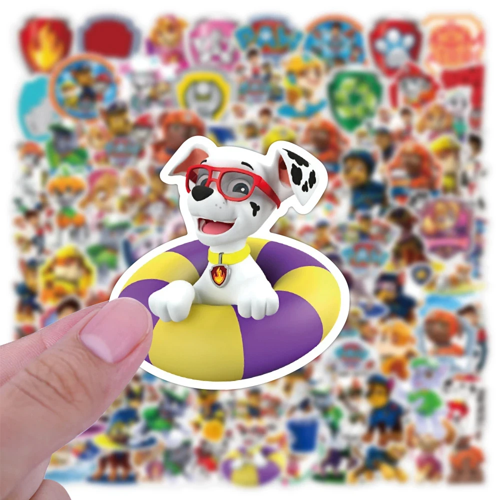 10/30/50/100PCS Paw Patrol Kids Toy Stickers Cartoon Decals PVC Waterproof  DIY Phone Luggage Fridge Guitar Bike Toys For Boys