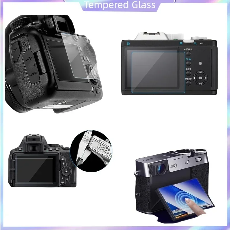 For Canon EOSR M5 M3 M10 100D KISS X7, Privacy Full Coverage Tempered Glass, 9H Scratch Resistant HD Clear Protective Film For C