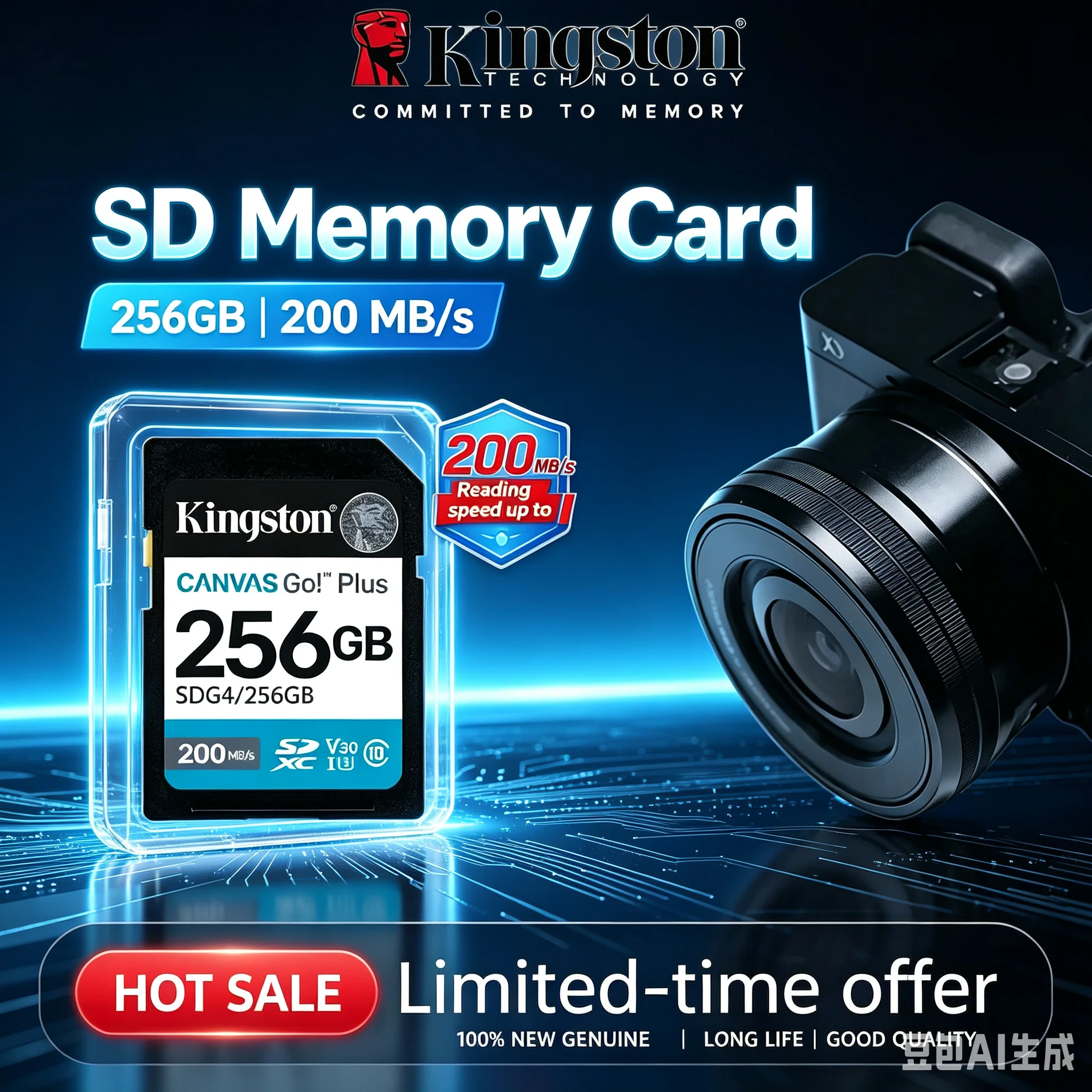 Kingston 64GB 128GB 256GB 512GB SD Card Canvas Go Plus memory card Class10 U3 V30 Cartao de SDXC 4K video Carte sd for Camera