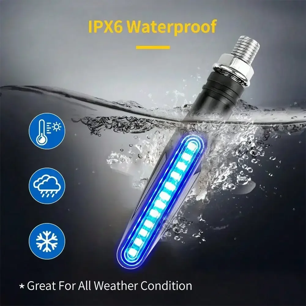 2PCS Universal LED Motorcycle Turn Signal Light 12v IP68 Waterproof Amber Flasher Indicator Blinker Rear Lights Lamp Accessories