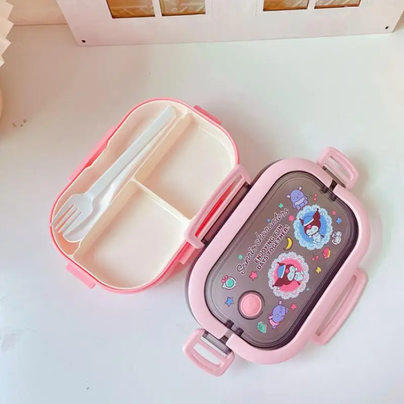 1200Ml Kawaii Kuromi Cinnamoroll My Melody Separate Lunch Box Student Office Workers Large Capacity Tableware Festival Gift