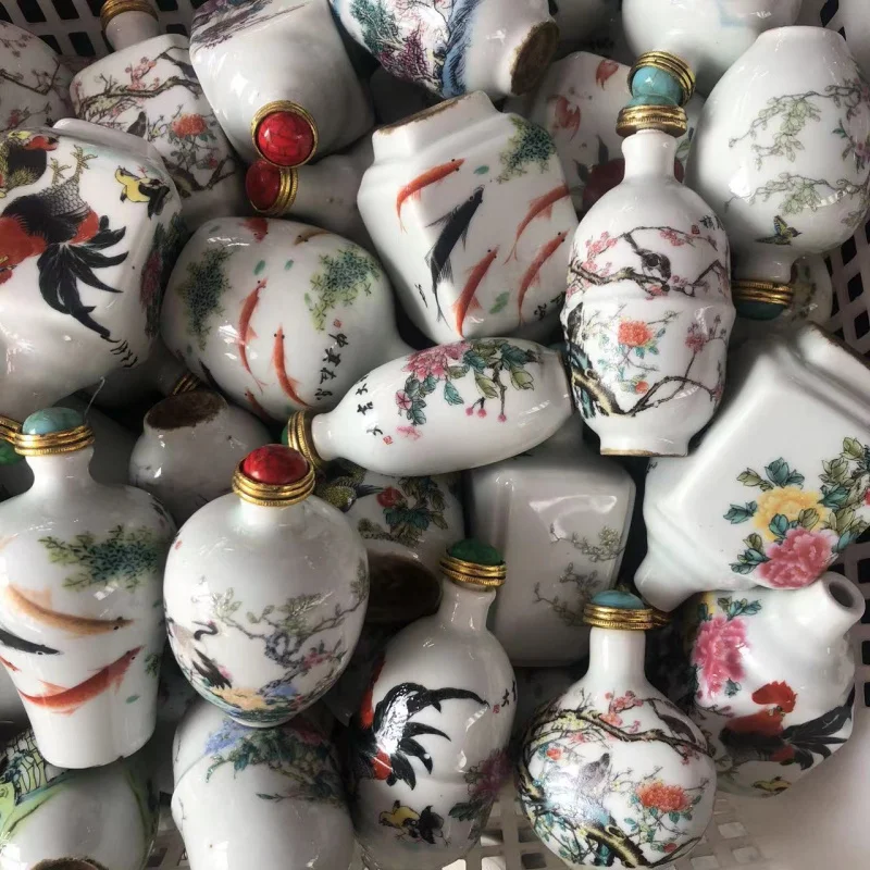 

Фарфоровый орнамент для табака, маленькая ваза с пастельным дизайном цветов и птиц, случайная доставка