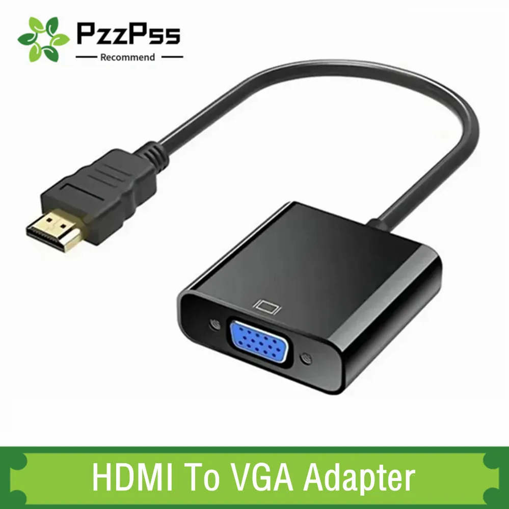 Kabel przejściowy HDMI na VGA 1080P Zgodny z HDMI męski na VGA żeński Konwerter wideo cyfrowo-analogowego do laptopa PC PS4 TV Box