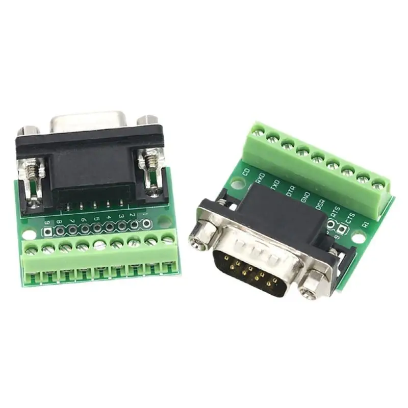 DB9 Male Female Adapter Board 9Pin 9Hole DB9 To Screw Terminal Block RS232 RS485 Serial Port Breakout Conversion Module
