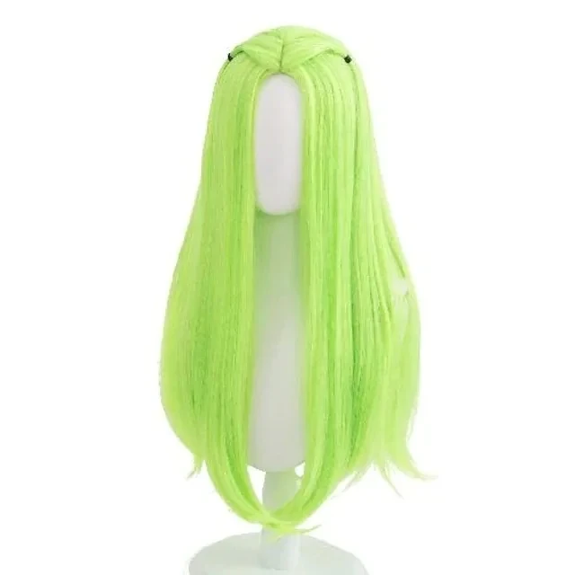 New Green And Ombre Black Green Wig Similler Women Synthetic Cosplay Wigs Anime Bad Guy Long Straight Heat Resistance Hair