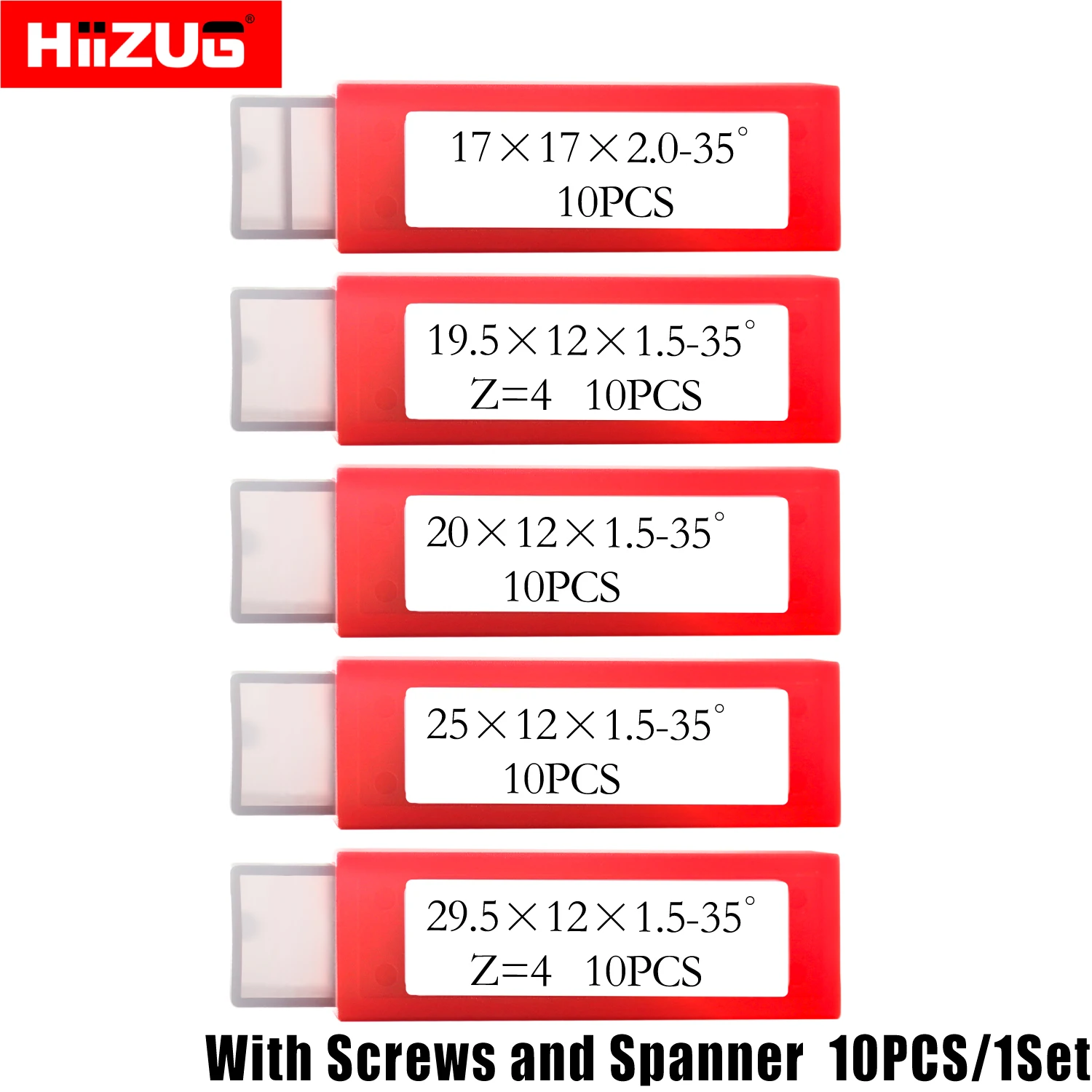 

Твердосплавные пластины 17/19.5/20/25/29.5 мм, 10 шт./1 комплект с винтами, для спиральных фрезерных головок и фрез для деревообработки