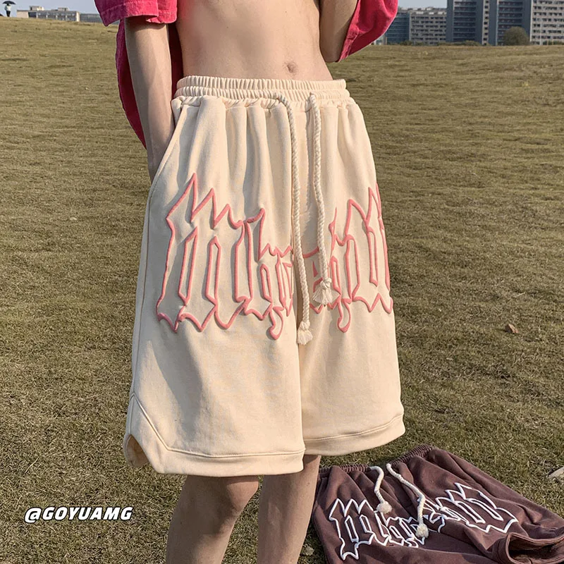 Outdoor Casual Shorts For Men's Summer American Quarter Pants Trendy Couple Sports Loose Oversized Casual Basketball Pants