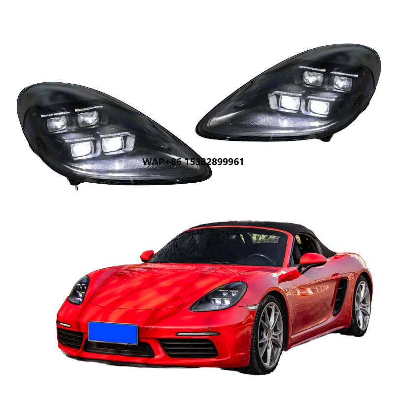 

YU GUANG for Porsche 981 Cayman Boxster Plug and Play LED Head Lights 2012 2015 Year Headlamp Upgrade 4 Lens LED Headlights