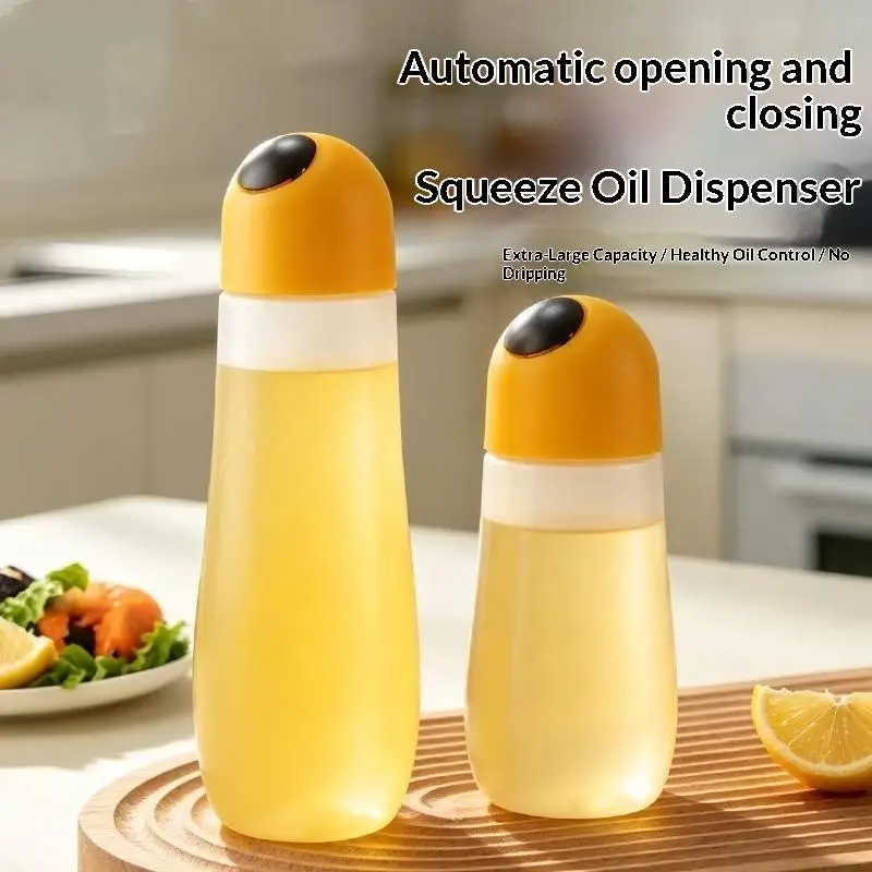 Food Grade Oil Dispenser Bottle Auto Open Lid No Drip Design For Home Kitchen Cooking Baking Daily Use