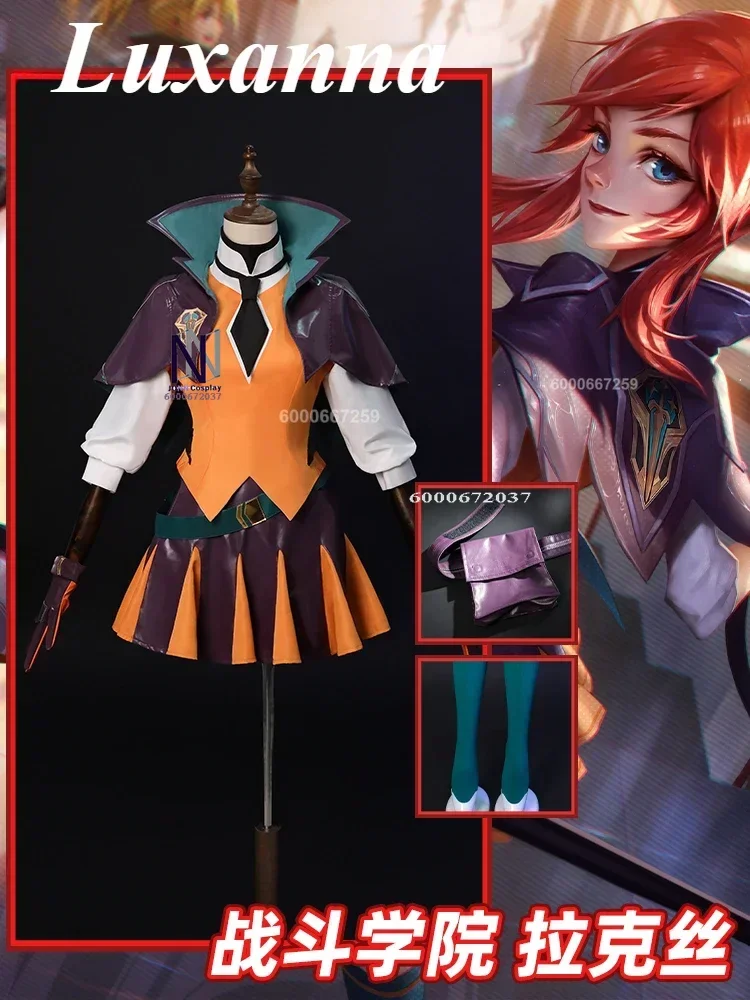 Game League of Legends/LOL Battle Academia Luxanna Cosplay Costume Lux School Uniform Halloween Role Play Women Suit New Skin