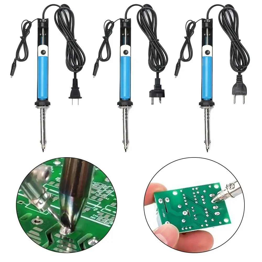 

Solder Iron Electric Vacuum Solder Blue 30W Soldering Sucker with Needle Automatic Desoldering Pump Welding Repair Tool