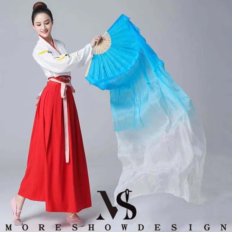 ベリーダンスアクセサリー グラデーションカラー ファン イミテーションシルク素材 ベール ダンス衣装アクセサリー ステージパフォーマンス練習用