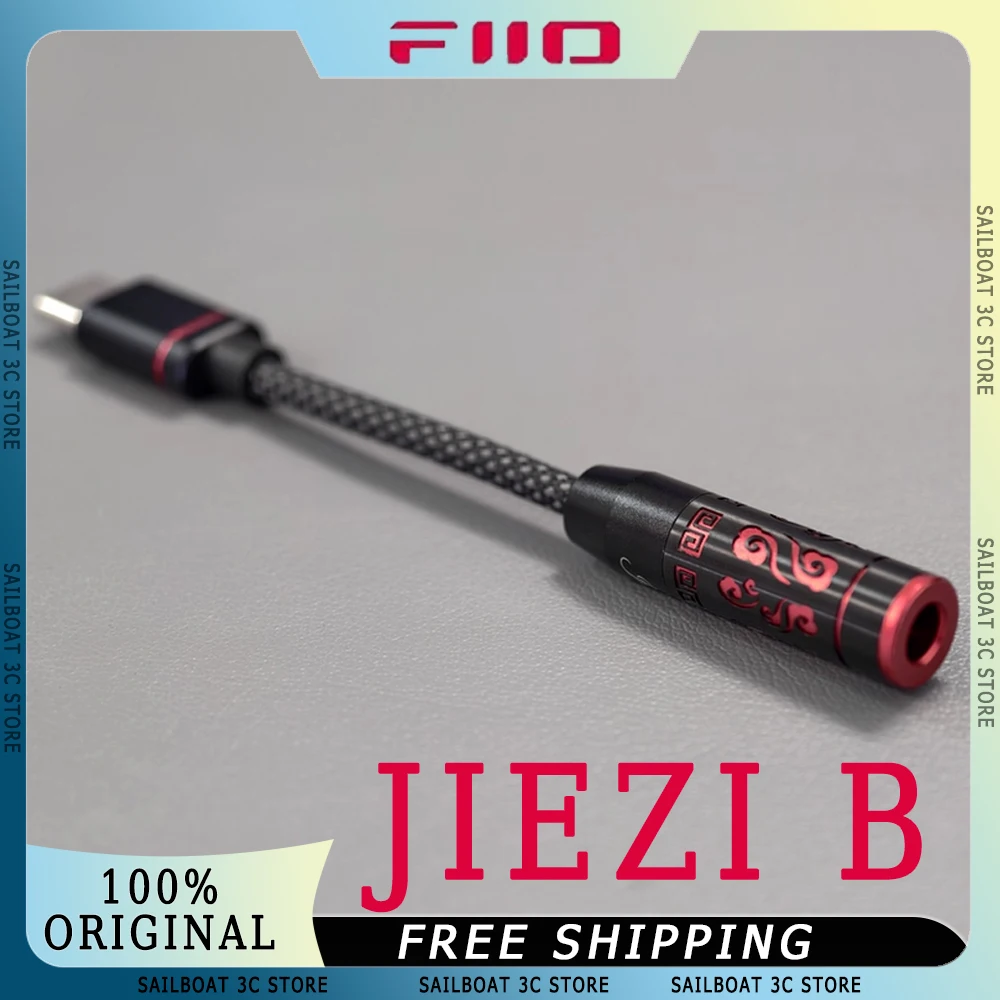 FiiO JadeAudio JIEZI B Decoding Headphone Power Amplifier PCM 384kHz DSD256 Portable Earphone Adapter Custom Decoding Small Tail
