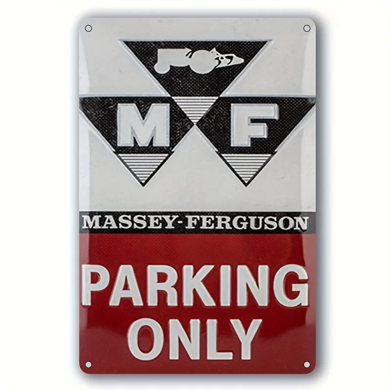  Massey-Ferguson Metal Parking Sign - Vintage Farm Equipment Design, Waterproof Iron Wall Decor for Home, Garage, Bar, Cafe, , R