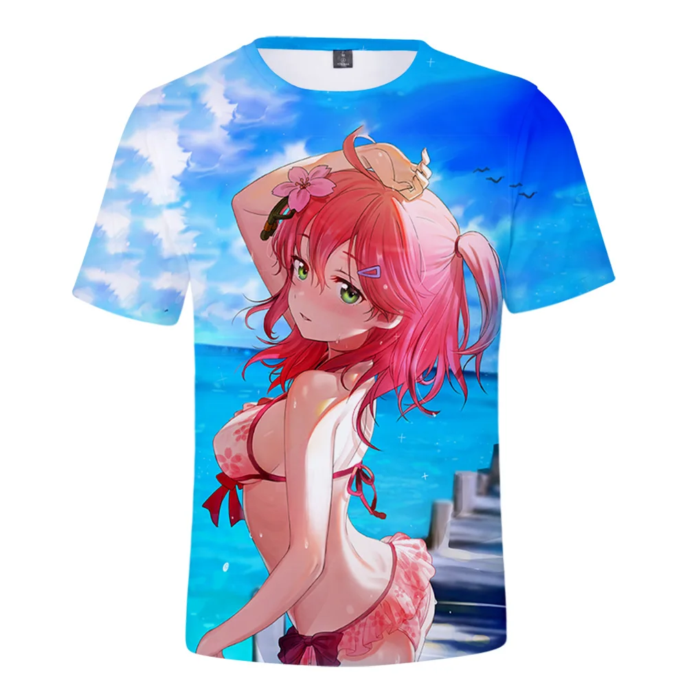 HOLOLIVE VTuber Amane Kanata T-shirt Crewneck Short Sleeve Anime Tee Men Women\'s Tshirt Harajuku Streetwear 3D Clothes