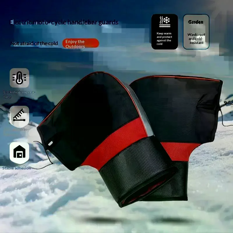 

1 Pair Motorcycle Handlebar Gloves Muffs Winter Cycling Gloves Waterproof Handlebar Cover Mitts Snowmobile E-Bike Thermal Gloves
