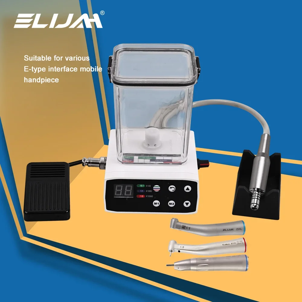 

ELIJAH Dental LED Brushless Electric Micro Motor With Water Tank Internal Spray B2 M4 Fit 1:1/1:5/16:1 Handpiece Dentistry Tool