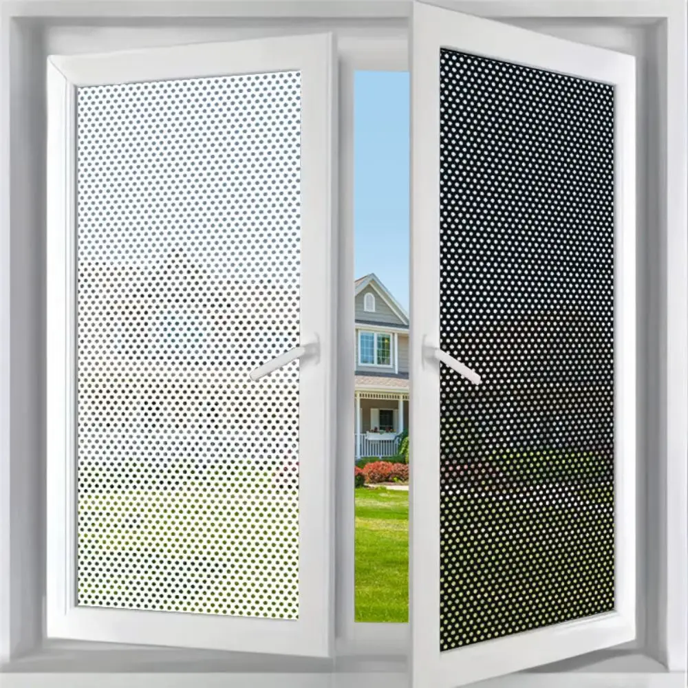 PVC Window Film Dot Pattern Light Blocking Glass Decal Anti Peep Design Sun Insulation Static Cling Film Balcony Glass