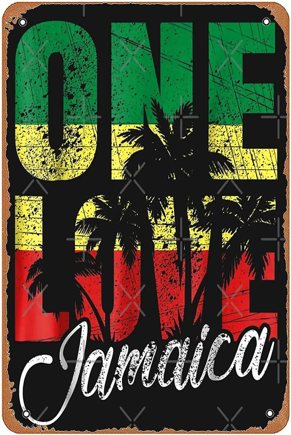Vintage Metal Tin Sign One Love Jamaica Caribbean Vacation Aluminum Signs Funny Novelty Kitchen Bar Club Garage Garden Farm Wall
