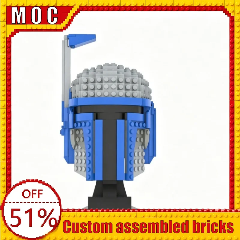 

601PCS Helmet Collection Warrior Custom Technology Building Blocks MOC Model Educational Assembly Toy Birthday Gift Display Set