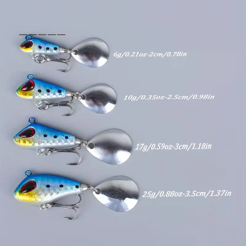 5/6pcs Mini VIB With Spoon Fishing Lures 6g 10g 17g 25g 2cm Lure Fishing Tackle Pin Crankbait Vibration Spinner Sinking Bait