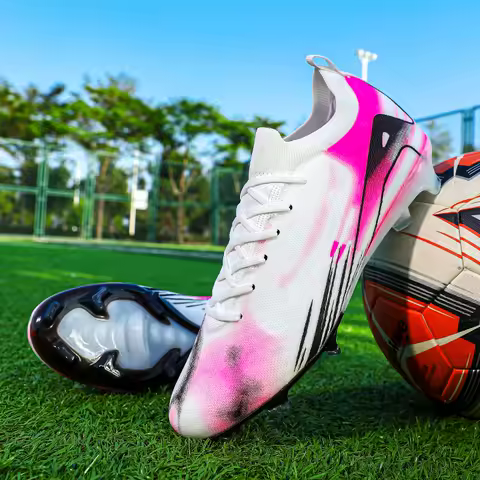 New Men Football Boots FG Non-Slip Long Spikes Soccer Shoes Training Shoes Soccer Cleats Ultralight Outdoor Drop Shipping