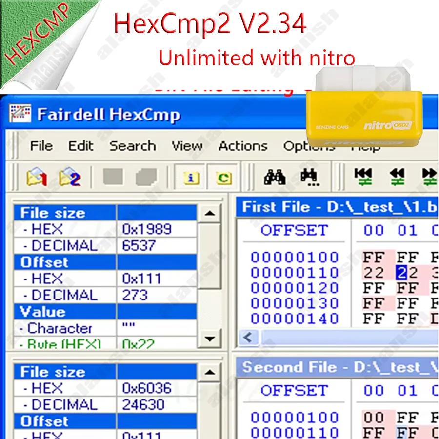 

HexCmp2 V2.34 — Компаратор для редактирования BIN-файлов, Hex-редактор, неограниченное количество файлов, совместимость с WinOLS + Nitro