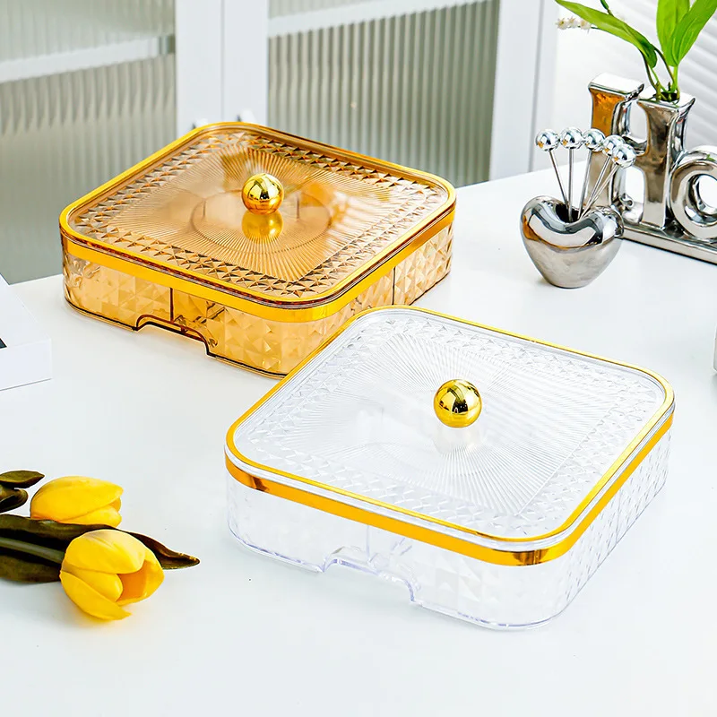 

Герметичный поднос для показа сухофруктов и закусок для домашнего использования: тарелка с фруктами для гостиной, журнальные столики для комнаты, креативные и изысканные